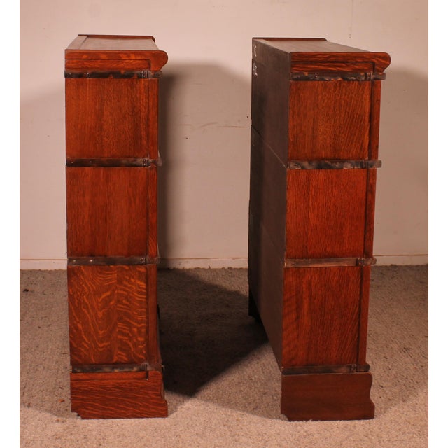 Oak Bookcases from Globe Wernicke, London, 1900s, Set of 2 For Sale - Image 12 of 13