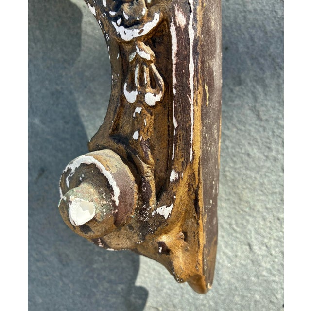 Gold Monumental Rococo Revival Cherub Wall Bracket, 22 Inches For Sale - Image 8 of 10