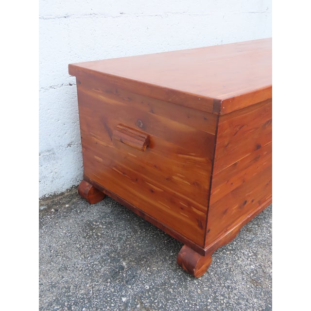 Early 1900s Solid Cedar Hope Chest Blanket Trunk Bench 6305 For Sale - Image 10 of 16