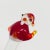 Set of three Santa Claus Hand Blown Art Glass Christmas Drink Stirrers