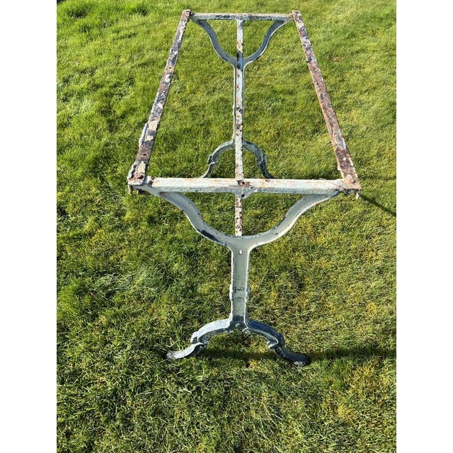 French Marble Topped and Cast Iron Bistro Table For Sale - Image 6 of 8