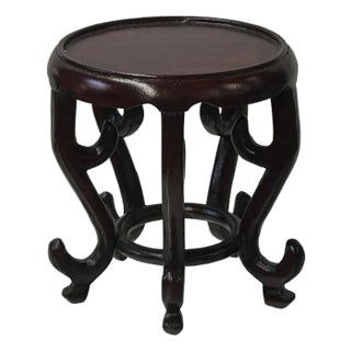 3" Oriental Reddish Brown 5 Legs Round Wood Stand Riser Easel For Sale