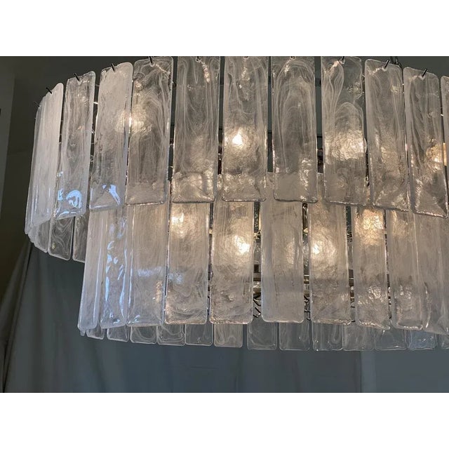 Large Oval Diamond Listelli Murano Glass Chandelier from Simoeng For Sale - Image 9 of 10