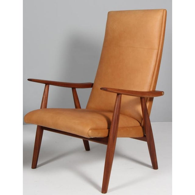 Model GE-260 Lounge Chairs in Teak and Leather attributed to Hans J Wegner for Getama, 1960s, Set of 2 For Sale - Image 3 of 9
