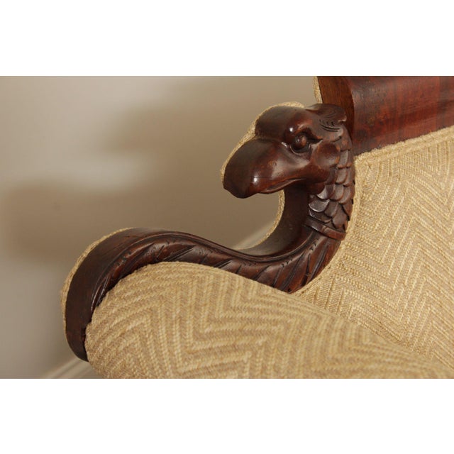 Antique American Empire Carved Mahogany Sofa For Sale - Image 9 of 12