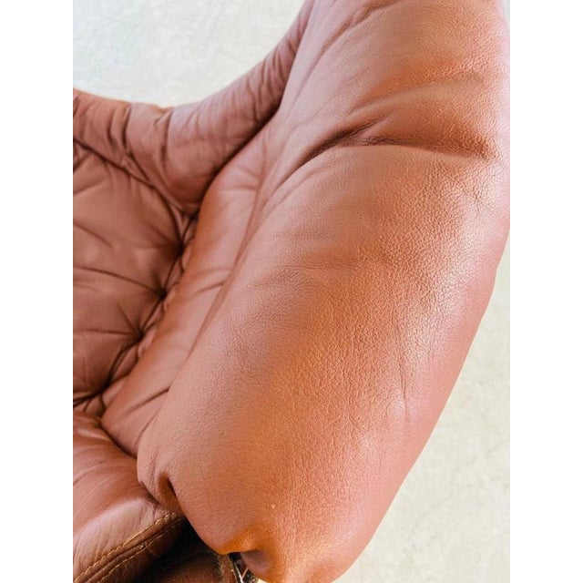 Vintage Danish Svend Skipper Swivel Lounge Chair in Cognac Leather, 1970s For Sale - Image 9 of 18