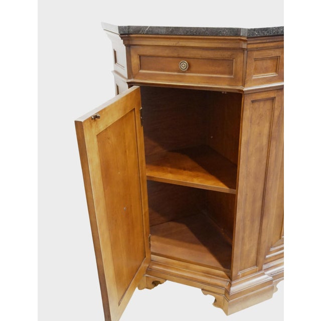 Bernhardt Furniture Solid Cherry Contemporary Italian Neoclassical Tuscan Style 73" Buffet W. Granite Top 802-133 For Sale In Kansas City - Image 6 of 16