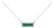 Sterling Silver Diamond Accent and Green Agate Bar Pendant Necklace For Sale