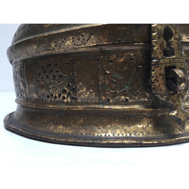 Anglo Indian Large Round Decorative Brass Box With Lid Chairish
