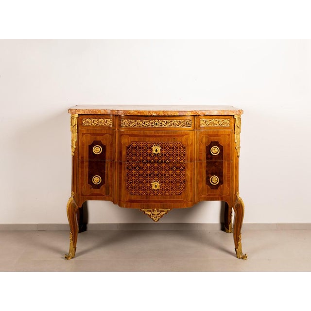 Metal Napoleon III Style Chest of Drawers with Gilded Bronze Inlays and Applications, France, 19th Century For Sale - Image 7 of 7