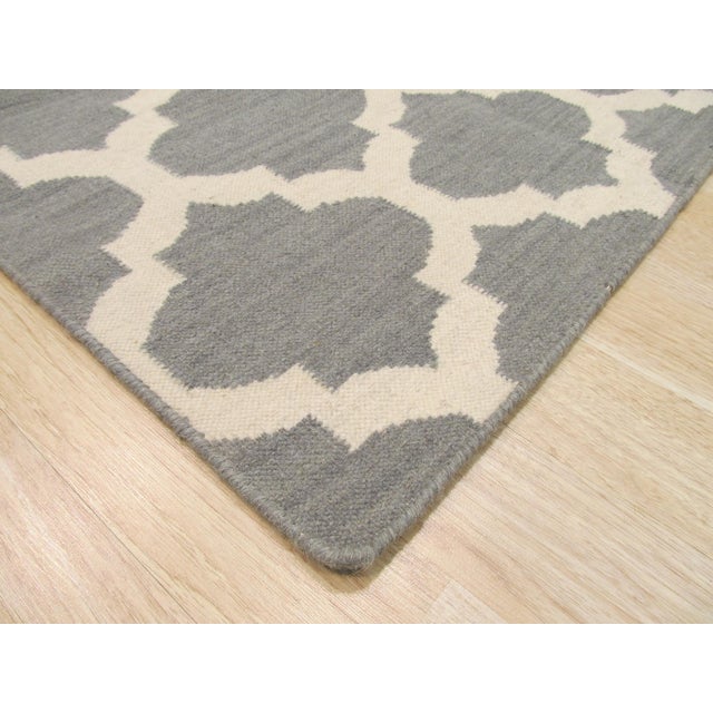 2020s 8x10 Selene Elena Gray Kilim Geometric Contemporary Flatweave Wool Carpet Rug For Sale - Image 5 of 5