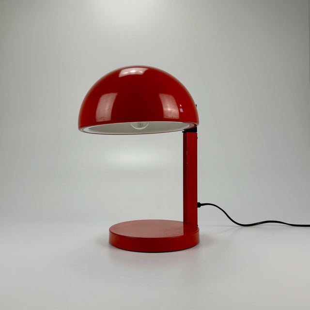 Red Mid-Century Modern Italian Table Lamp in Red, 1970s For Sale - Image 8 of 9
