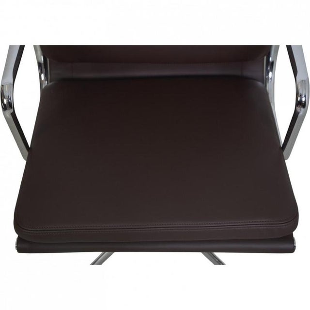 EA208 Softpad Chair in Nevada Coffee Aniline Leather by Charles Eames, 2007 For Sale - Image 12 of 16