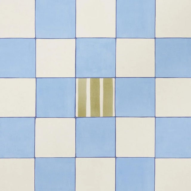 Contemporary Sample - Schumacher X Backdrop Gambit Panel in Sky & Deep Navy For Sale - Image 3 of 5