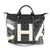 Contemporary Black and Beige Coated Canvas and Leather Camellia & CC Print Shopper Tot For Sale - Image 3 of 5