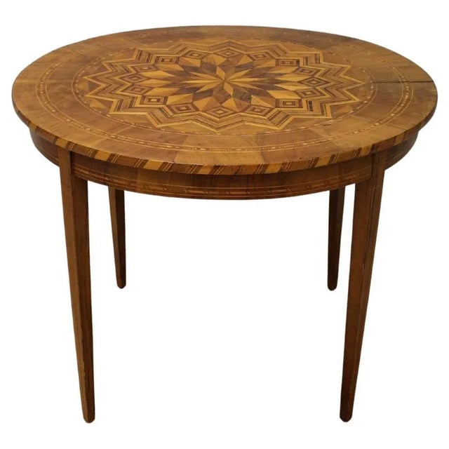 19th Century Louis Philippe Sorrento Walnut Parquetry Center Table For Sale - Image 10 of 10