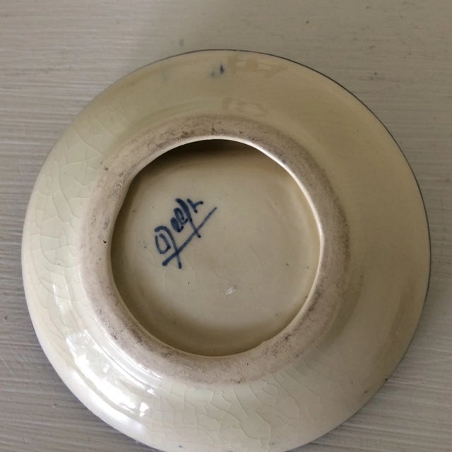 1960s Vintage Blue and White Delft Ashtray With Brass Stand For Sale - Image 5 of 13