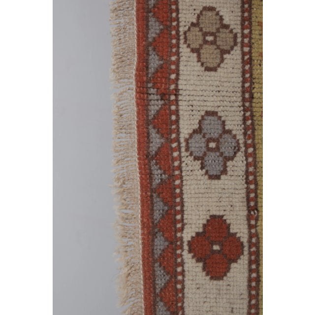 1960s Vintage Oushak Milas Floral Wool Pile Rug 6'2'' X 6'6'' For Sale - Image 10 of 13