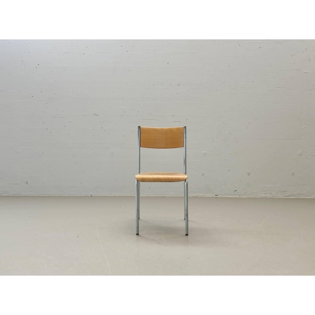 Swiss Bigla Stacking Chair in Beech For Sale - Image 4 of 17