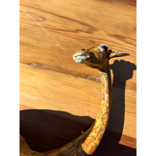 Brown Small Faux Painted Iron Giraffe Sculpture For Sale - Image 8 of 12
