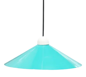 French Green Metal Hanging Light, 1970s