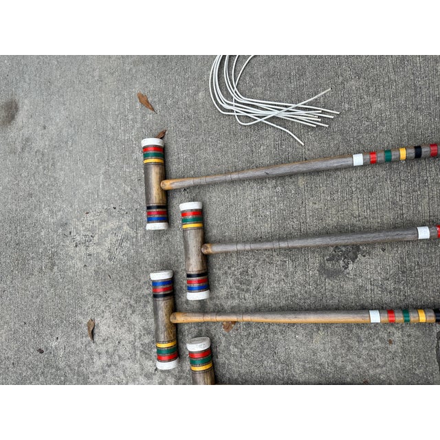 Vintage Collection of Croquet Mallets and Grass Hoops- Set of 14 For Sale In Atlanta - Image 6 of 8