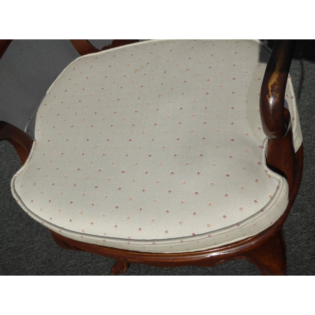 Wood Vintage Oriental Asian Chippendale Wood & Cane Seat Accent Chair ~ French For Sale - Image 7 of 12