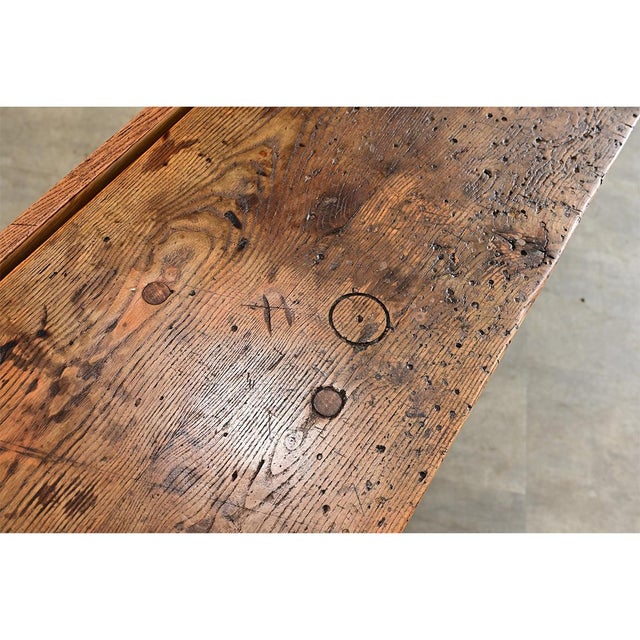 French 19th Century Solid Oak Workbench For Sale - Image 9 of 13