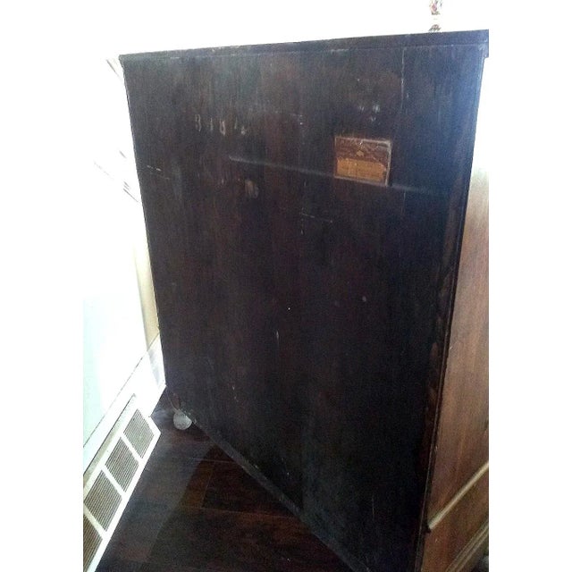 Early 1900s Century M. Bott Furniture Co English Tudor Glass and Fretwork Door and Drawer China Cabinet For Sale - Image 4 of 11