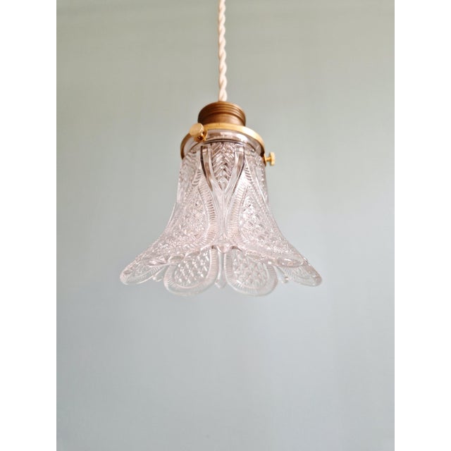 Art Deco Pendant Lights in Clear Glass, 1930s, Set of 3 For Sale - Image 13 of 17