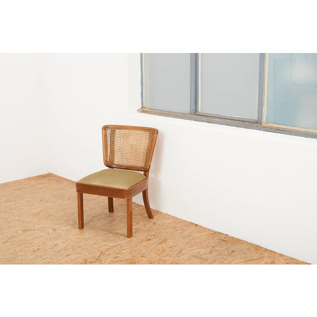 Model 201 Chair with Frame Wood, Back with Ronc, Seat Upholstered and Velour Fabric, for the Girsberger Bookshop, Zurich For Sale - Image 10 of 12