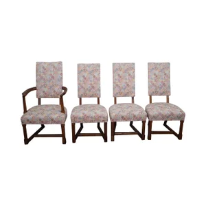 Antique Jamestown Oak Dining Chairs - Set of 4