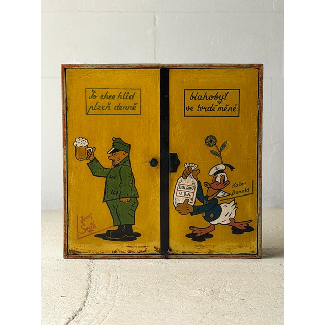 Mid-Century Hand-Painted Cabinet, Former Czechoslovakia, 1970s For Sale - Image 16 of 18