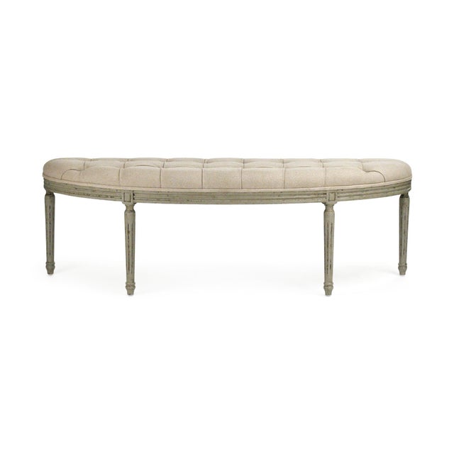 The Louis Curve Bench from Zentique is a French Louis XVI demilune bench in birch with a curved shape and classic tapered...