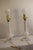 Mid Century Italian Marble & Hand-Painted Blown Milk Glass Table Lamps With Original Shades - A Pair For Sale - Image 6 of 12