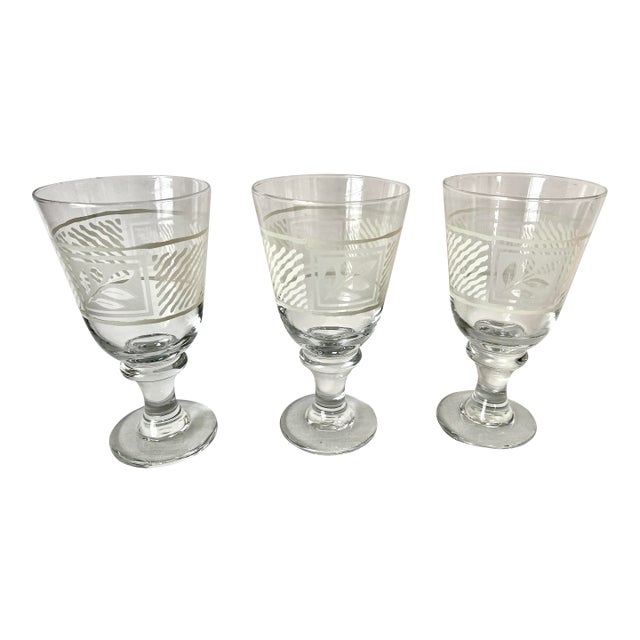 Vintage Pfaltzgraff Sierra 16 Oz Pedestal Iced Tea/Water Glass Goblets - Set of 3 Excellent Condition For Sale