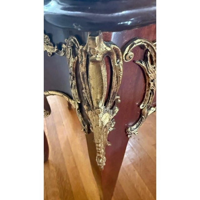 Mid 20th Century Louis XV Style Ormolu-Mounted Demilune Console Table For Sale - Image 11 of 16