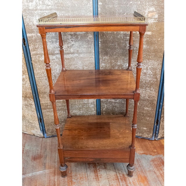 19th Century English Regency Rosewood Etagere Shelf With Gallery For Sale - Image 9 of 18