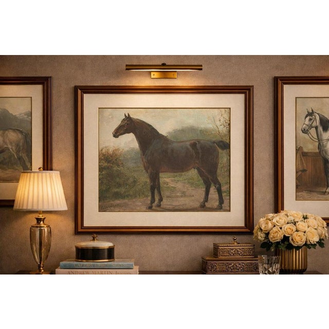 Antique Oldenburg Horse Portrait 1898, German Warmblood Equestrian Lithograph This original antique colour lithograph from...