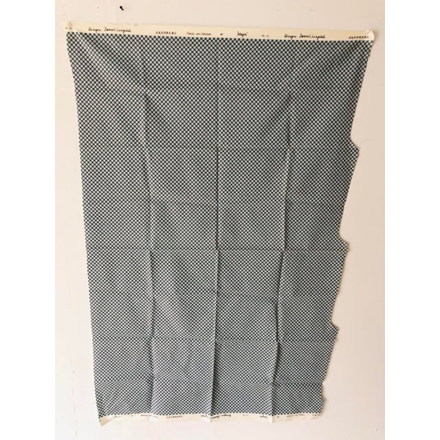 Textile Vintage Sandberg Made in Sweden Maja Blue & Brown Fabric 39” X 60” For Sale - Image 7 of 7