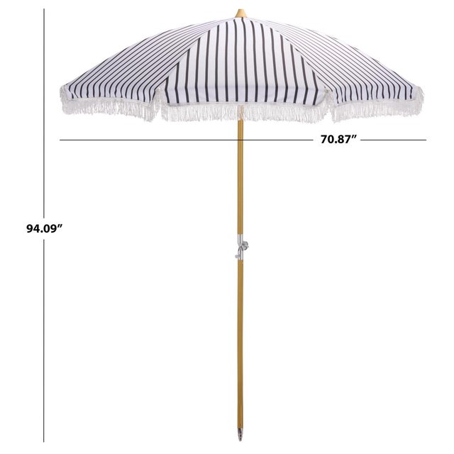Transform your beach day with the bella 6.5 ft beach umbrella in navy stripe. Sporting a classic navy striped design, this...