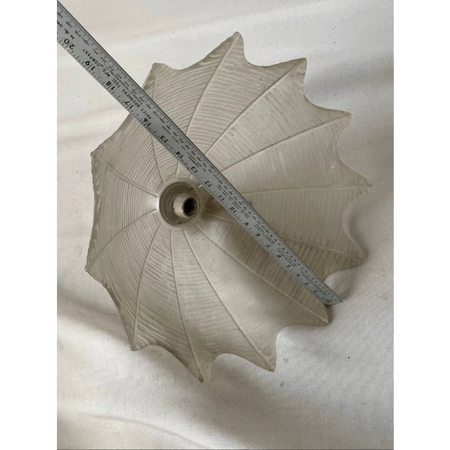 Transparent Vintage Hanging Ribbed Clear Glass Swag Lamp Shade For Sale - Image 8 of 8