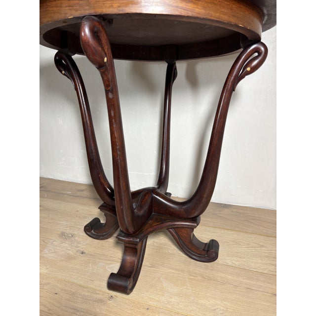 Art Nouveau Oak Pedestal Side Table, 1920 For Sale - Image 11 of 14