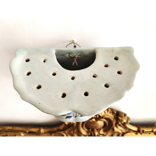 18th Century Faience Wall Pocket Flower Pot from Rouen, France For Sale - Image 3 of 10