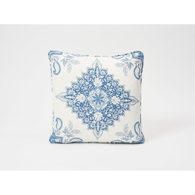 Schumacher Double-Sided Pillow in Montecito Medallion Linen Print For Sale In Charlotte - Image 6 of 7