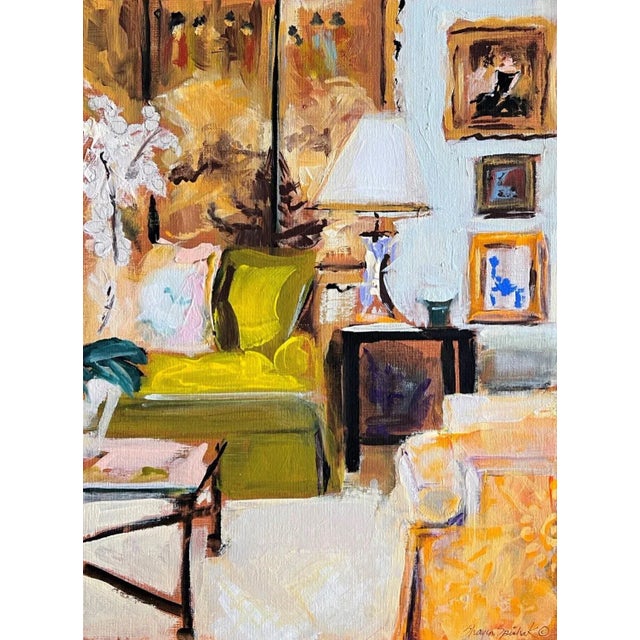 Giclee Art Print of an Interior "Green Velvet" by Shann Spishak For Sale