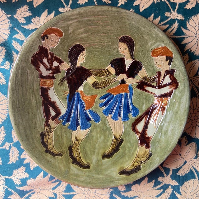 1970s Vintage Puigdemont Ceramic Wall Plate, 1970s For Sale - Image 5 of 10