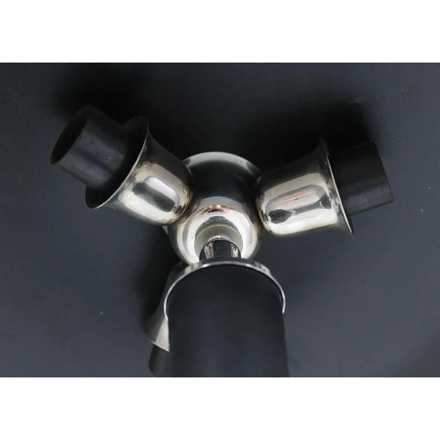 1950s Italian Lacquered Chromed Metal Table Lamp attributed to Oscar Torlasco, 1950s For Sale - Image 5 of 7