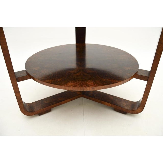 Brown Large Art Deco Burr Walnut Coffee Table, 1930s For Sale - Image 8 of 9