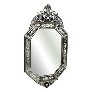 Vintage Octagonal Venetian Mirror, 1950 For Sale